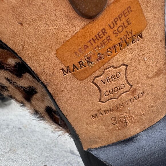 Mark & Steven Animal Print Rhinestone Jeweled Plaque Slides Size 36.5 (US 6) - Picture 10 of 11